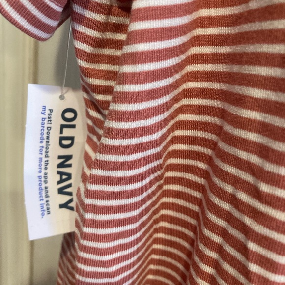 NWT OLD NAVY MAUVE STRIPED TEE XL - Picture 3 of 4